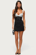 Allee Contrast Lacey Mini Dress
